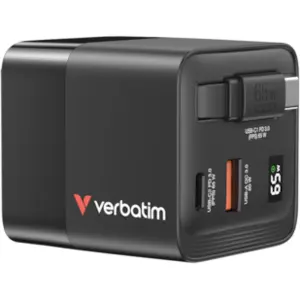 Verbatim GaN Charger 65W, Drinnen, AC, 20 V, 0,8 m, Schwarz günstig
