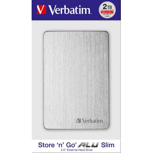 Verbatim Store 'n' Go ALU Slim Portable Festplatte 2 TB Silber, 2 TB, ...