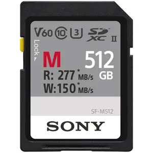 Sony PRO SDXC UHS-II 512GB / 277MB/s (512 GB, SDXC, U3, UHS-II), Speicherkarte, Schwarz