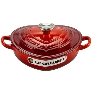 Le Creuset Gourmet-Profitopf Herz 20 cm kirschrot, Pfanne + Kochtopf, Rot