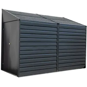 Spacemaker Metall Gerätehaus Anlehnhaus 410 Grau 124x295x208 cm günstig