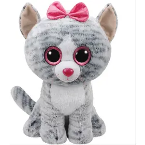 TY Beanie Boos Kiki, Spielzeug-Katze, Grau, Weiß, Seide, Katze, Junge/...