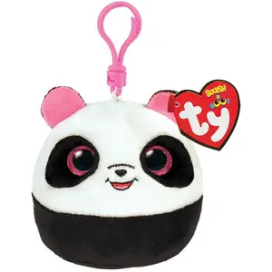 Squishy Beanies Bamboo weiß-schwarzer Panda-Schlüsselanhänger 8,5 cm