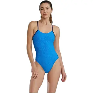 Badeanzug, Damen TYR Cutout Lapped Bleu 34 günstig