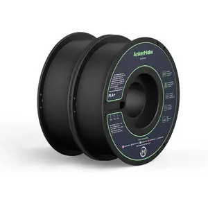 AnkerMake PLA+ 3D Druckfilament, AnkerMake Original Filament, 2er-Pack, 1kg, Robustes weiches Material, Hohe Klebekraft, Für schnelles Drucken geeignet (Schwarz)