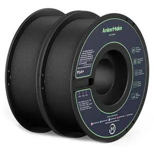 2er-Set AnkerMake PLA+ Filament für AnkerMake 3D-Drucker, 2 kg, für Hochgeschwindigkeitsdruck konzipiert, Schwarz