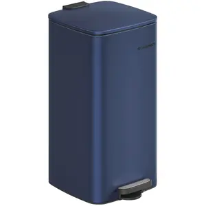 SONGMICS Mülleimer Küche, 30 Liter Abfalleimer, Tretmülleimer, Stahl, mit Inneneimer, Softclose, Offenhaltefunktion, mitternachtsblau LTB593Q02 günstig