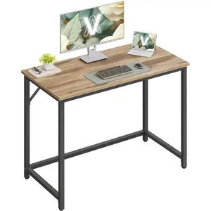 VASAGLE Songmics, Schreibtisch, Computertisch Bürotisch 100x50x76cm Kamelbraun Tintenschwarz (100 x 50 x 76 cm) günstig