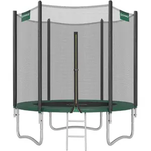SONGMICS Kindertrampolin mit Sicherheitsnetz STR061C01, Ø 183 cm, schwarz/grün günstig