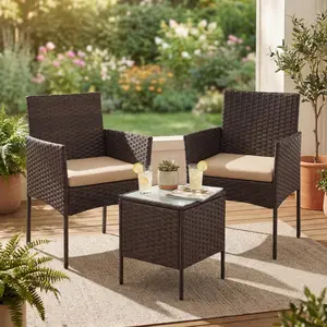 SONGMICS Balkonmöbel, Gartenmöbel-Set, aus PE-Polyrattan, Lounge-Set, ... günstig
