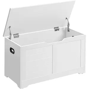 Vasagle, Sitzbank, Schuhbank mit Stauraum Sitzbank Landhausstil weiss 80cm (80 cm) günstig