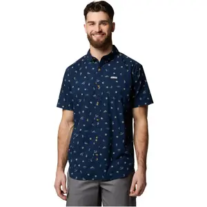 Columbia, Herren, Hemden, Rapid Rivers  Printed Short Sleeve Shirt, Blau, (S) günstig