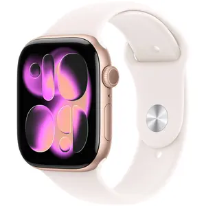 Apple Watch Series 11 GPS, 46 mm, Gehäuse aus roségoldfarbenem Alumini...