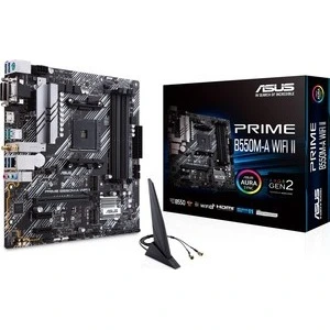 ASUS PRIME B550M-A WIFI II, AMD, Sockel AM4, AMD Ryzen 3000 Series, AMD Ryzen 5000 Series, Sockel AM4, DDR4-SDRAM, 128 GB