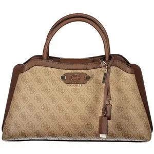 Guess Jeans Lindsey Satchel beige Logo 4G Schulterriemen günstig