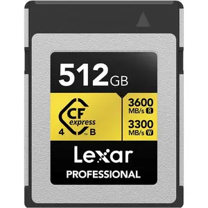 Lexar Professional Gold 4.0 (512 GB, CFexpress Typ B), Speicherkarte, Mehrfarbig günstig