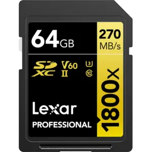 Lexar Professional SDXC 1800x GOLD 64GB 180 MB/s
