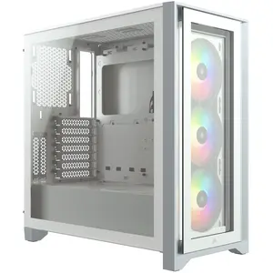 Corsair iCUE 4000X RGB Mid-Tower White-Gehäuse aus gehärtetem Glas (ATX, E-ATX, mATX, Mini-ITX), PC Gehäuse, Weiss günstig
