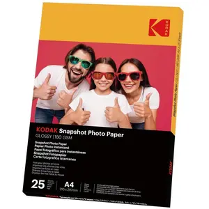 Kodak Papier Foto Fotograficzny do Drukarki 25 szt A4 210x297mm 180g B ysk / 3510-812 (180 g/m², A4, 25 Stk.), Fotopapier, Weiss günstig