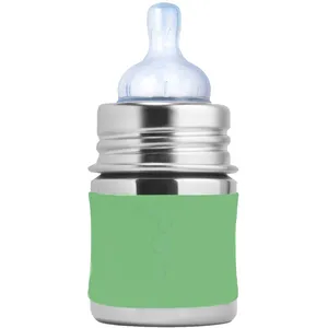Purakiki Babyflasche 125 ml mit Silikon-Sleeve moss 1 ct