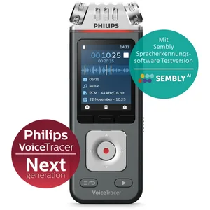 Philips DVT6115 Audiorecorder Digitales Diktiergerät (96 kHz/24 Bit, S...