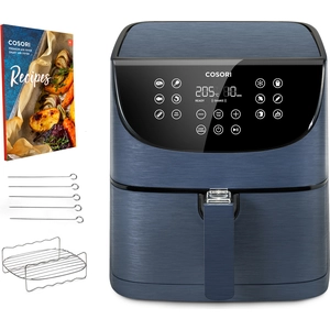 Cosori Premium 5,5-Liter Heißluftfritteuse mit Spießgestell, Blau
