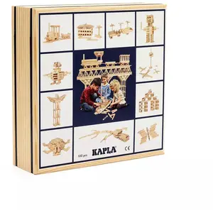 Kapla Baustein Set: Der 100er Kasten C100 mit naturbelassenen Holzplät...