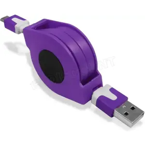 ReTrak Cable USB - micro USB 1m Retractable (Mauve) (1 m, USB 2.0), USB Kabel günstig