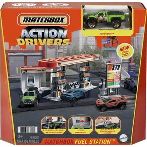 Mattel GVY84 - Matchbox - Action Drivers - Tankstellenspielset mit 1 F...