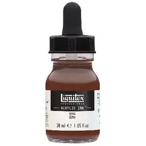 Winsor & Newton, Künstlerfarbe + Bastelfarbe, LQX PRO ACRYLIC INK 30ML SEPIA 609 (30 ml)