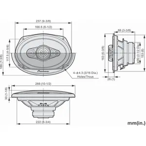Pioneer TS-A6991F, 5-Wege, 700 W, 120 W, 4 Ohm, 92 dB, 839 g