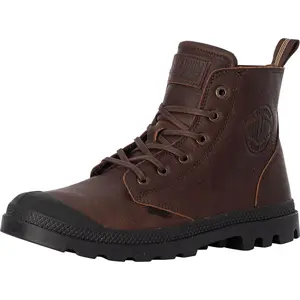 Palladium Lederstiefeletten Pampa mit Reißverschluss, Braun 43 EU günstig