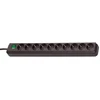 Bild von Eco-Line Steckdosenleiste mit Schalter 10-fach schwarz 3m H05VV-F 3G1,5