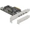Bild von PCI Express x4 Karte zu 4 x USB Type-C + 1 x USB Typ-A - SuperSpeed USB 10 Gbps - Low Profile Formfaktor, USB-Controller