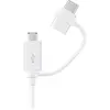 Bild von Datenkabel Micro-USB zu USB-A inkl USB-C Adapter, Weiß