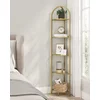 Bild von VASAGLE Eckregal Bücherregal, Pflanzenregal, Standregal, Badezimmerregal, Stahlrahmen, Ablagen aus Hartglas, modern, für Wohnzimmer, Küche