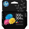 Bild von HP original HP Druckerpatrone 302XL/304XL color Tintenpatrone (Packung)