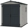 Bild von DURAMAX Gerätehaus Vinyl Duramax B. 186 x T. 190 x H. 213 cm, BxT: 186x190 cm, Kunststoff-Geräteschuppen mit Drehtür, Gerätehaus, Gerätebox