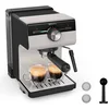 Bild von Krups Espressomaschine XP381B Authentic, Siebtäger, intuitives Bedienfeld, Milch-Aufschäumdüse, 2 Siebeinsätze