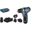Bild von Bosch Professional Akku-Bohrschrauber GSR 12V-15, max. 1300 U/min, (Set), inkl. 2 Akkus, Ladegerät, Koffer und Flexi-Click Aufsätze