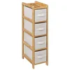 Bild von 5five Simply Smart Badregal Bambusregal TIDY mit 4 Stoffkörben, schmal, H. 78,5 cm