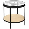 Bild von Atmosphera Créateur d'intérieur Beistelltisch Couchtisch mit Uhr und Regal MECA, Ø 49 cm, Metall - Atmosphera (funktional), keine