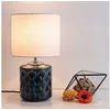 Bild von Pauleen Tischleuchte Glowing Midnight, ohne Leuchtmittel, E14, Stoffschirm, Blau, Weiß, Keramik