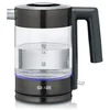 Bild von Graef Wasserkocher WK 302 Glaswasserkocher Edelstahl schwarz 1 Liter LED beleuchtet, 2000 W, Kalkfilter Trockengehschutz Überhitzungsschutz Abnehmbarer Deckel