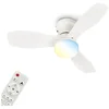 Bild von Briloner Leuchten LED Deckenleuchte LUFITO Deckenventilator, Ventilatorfunktion, dimmbar über Fernbedienung, LED fest integriert, warmweiß - kaltweiß, Schlafzimmer, Wohnzimmer, Esszimmer, Flur, Küche