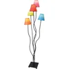 Bild von näve Stehlampe Colori, ohne Leuchtmittel, 5flg. bunte Textilschirme orange, grün, pink, blau und rot Höhe 156cm