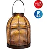 Bild von näve LED Solarleuchte Korbinian, LED fest integriert, Warmweiß, Schnurbespannung, Haltegriff, unbeleuchtete Dekokerze, H: 29cm