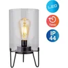 Bild von näve LED Außen-Tischleuchte Lonna, Ein-/Ausschalter, Timerfunktion, LED fest integriert, Warmweiß, Glasschirm klar, batteriebetrieben, Timer, Gestell schwarz, H: 28,5cm