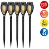 Bild von näve LED Solarleuchte Fanilo, Tageslichtsensor, LED fest integriert, Warmweiß, 5er Set Fackeln, Flammeneffekt, schwarz, LED warmweiß, H: 45cm, D: 6cm