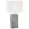 Bild von FISCHER & HONSEL Tischleuchte Metallfuß Antik Design, 50cm groß, ohne Leuchtmittel, Tischlampen-Fuß & Leinen-Stoff Lampenschirm eckig